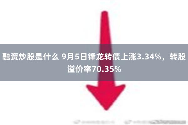 融资炒股是什么 9月5日锋龙转债上涨3.34%，转股溢价率70.35%