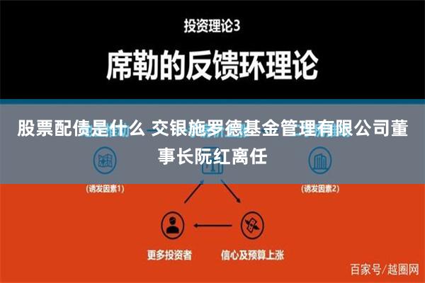 股票配债是什么 交银施罗德基金管理有限公司董事长阮红离任